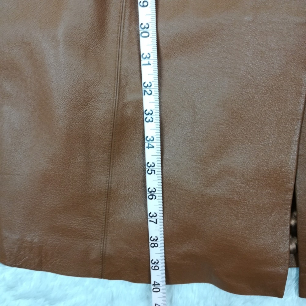 Chadwicks Chestnut Brown Leather Button-Front Coat - Picture 5 of 12